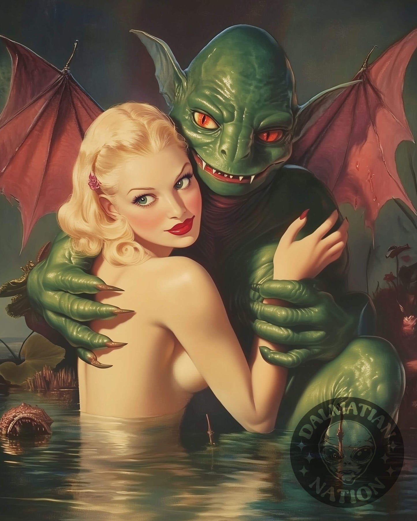 Vintage Pin-Up Alien & Juliette Poster
