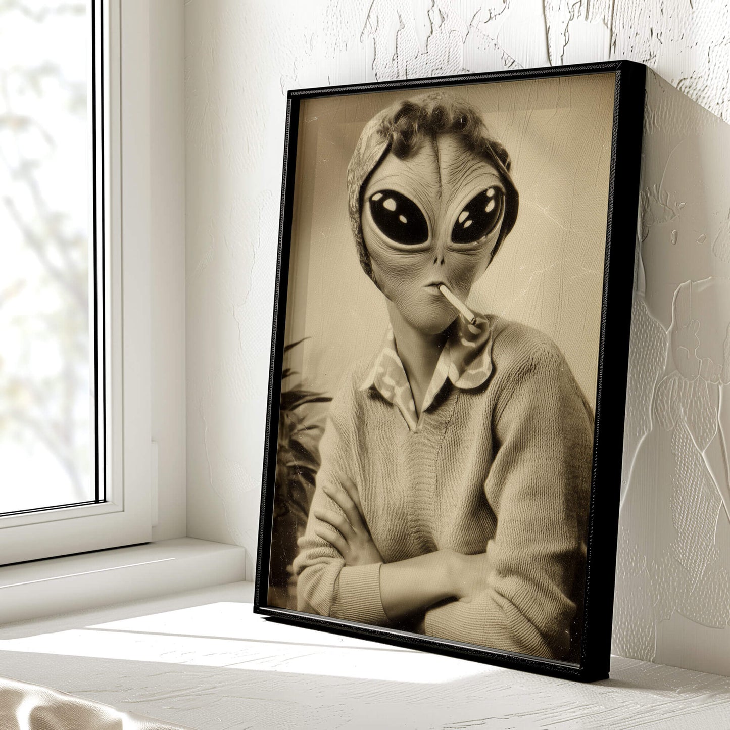 Cosmic Kush Poster | Vintage Alien Art Print