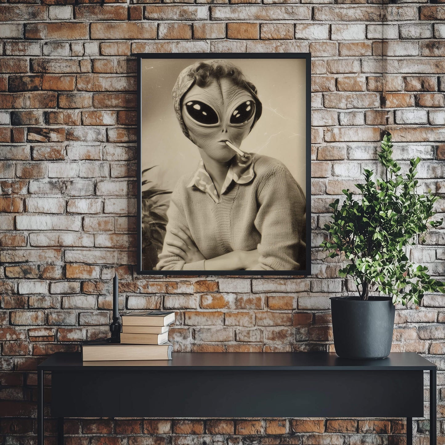 Cosmic Kush Poster | Vintage Alien Art Print