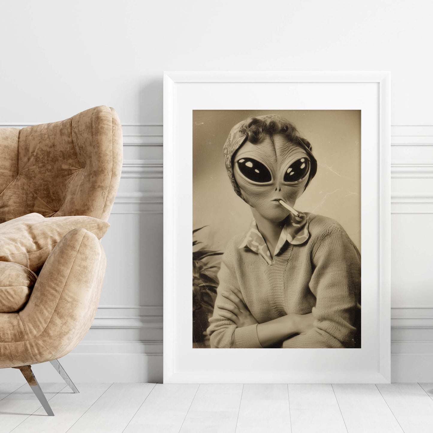 Cosmic Kush Poster | Vintage Alien Art Print