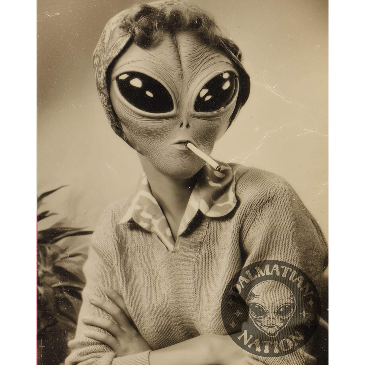 Cosmic Kush Poster | Vintage Alien Art Print