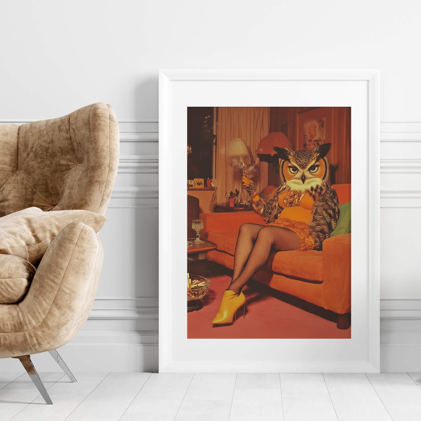 Don't Give A Hoot Poster | Owl Art Print