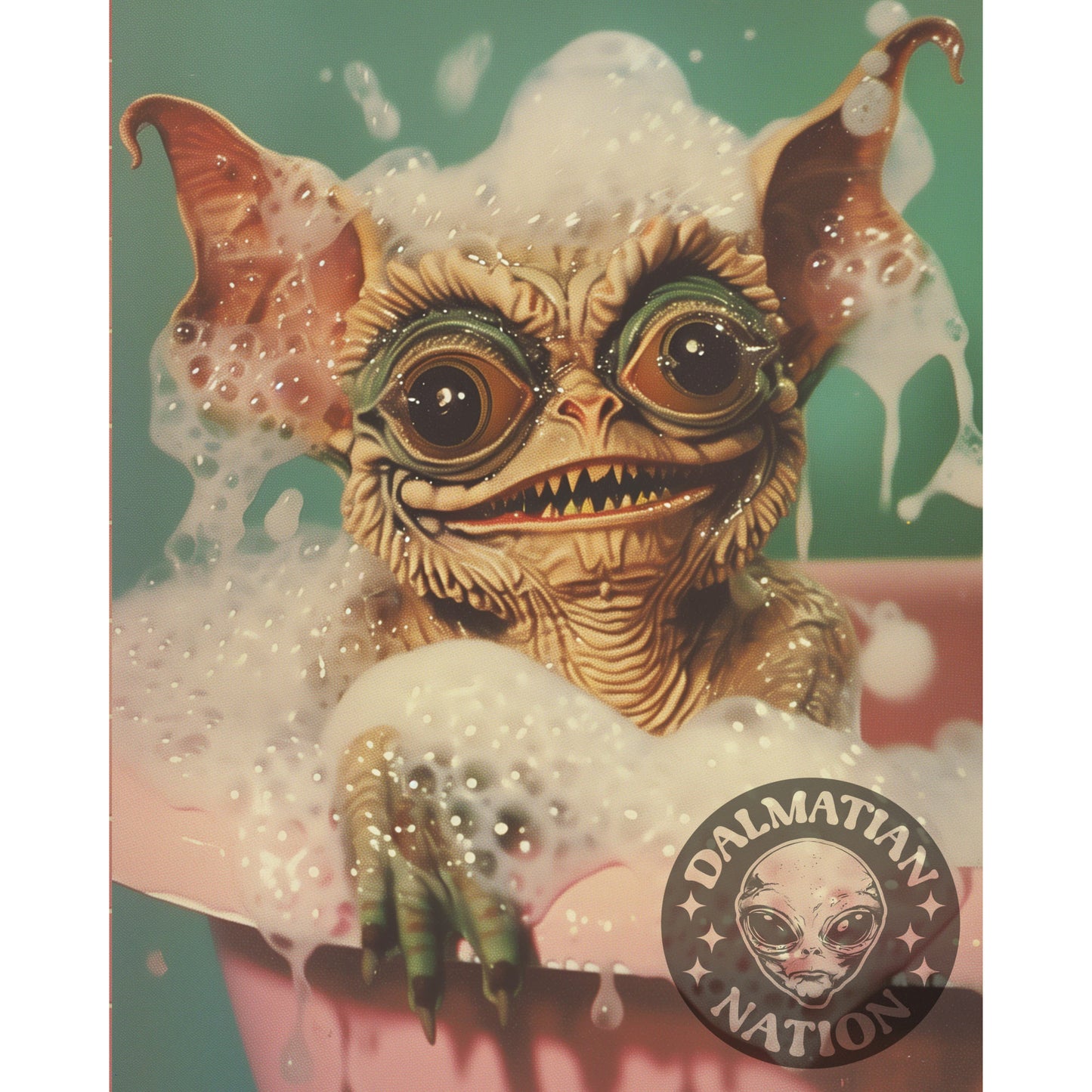 Grin and Bathe It Poster | Funny Bathroom Wall Print