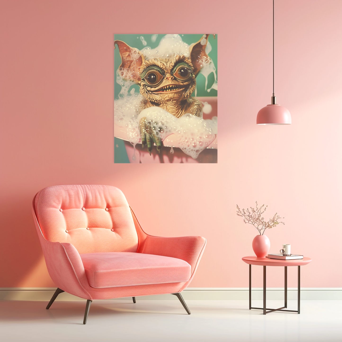 Grin and Bathe It Poster | Funny Bathroom Wall Print