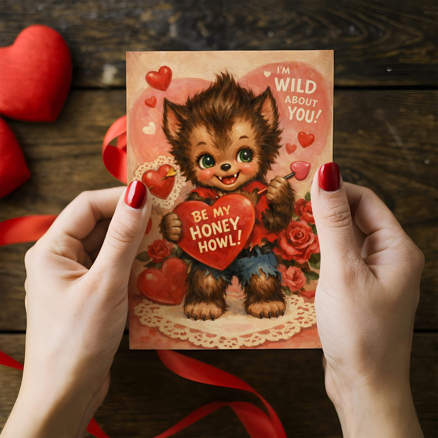 Howling Honey Valentine Card