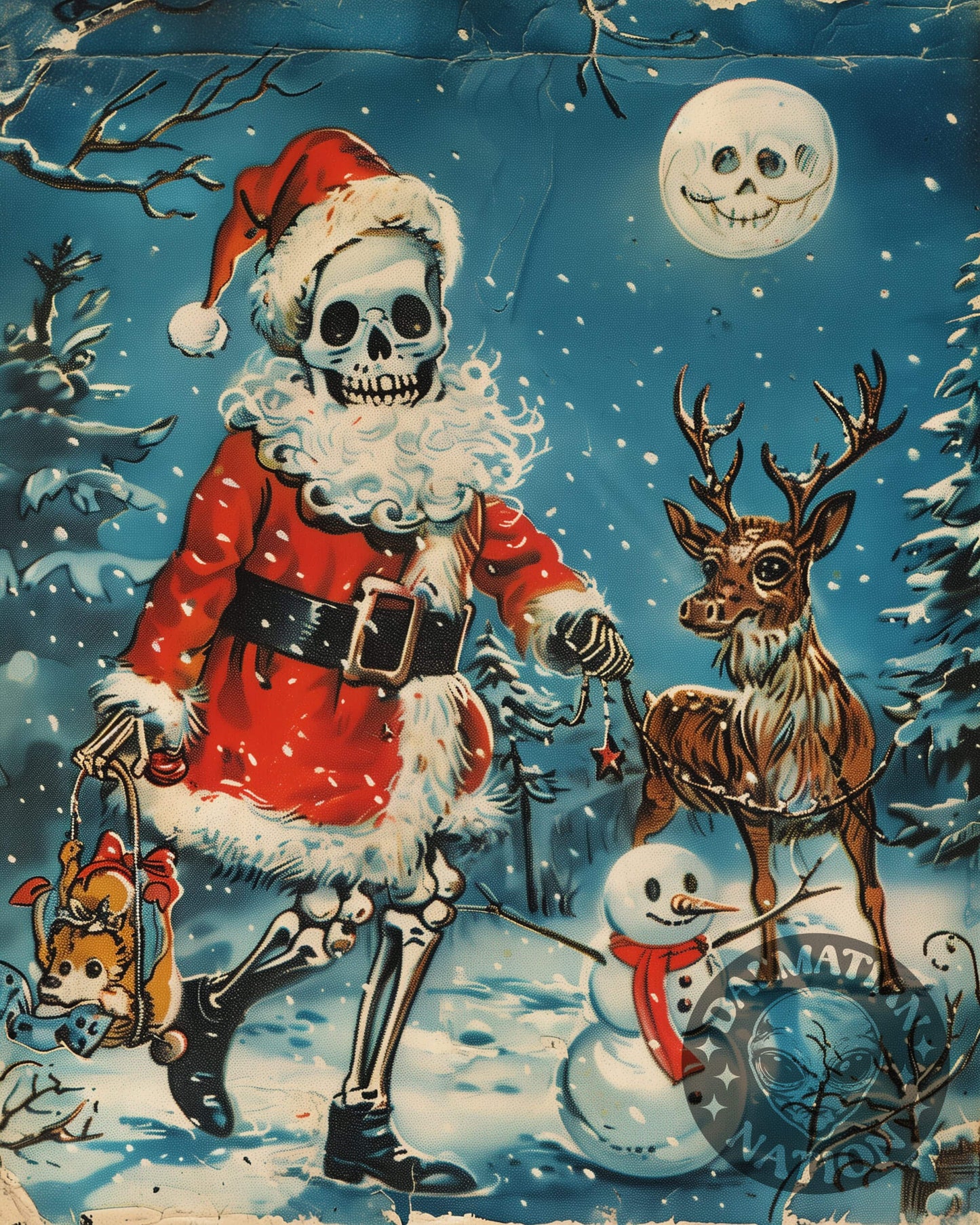 Jingle Bones Vintage Christmas Card