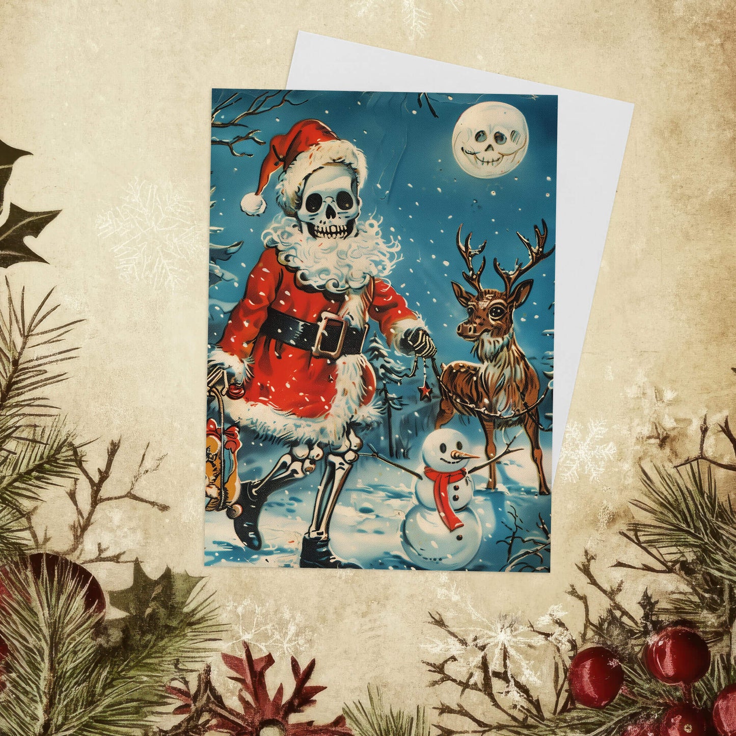 Jingle Bones Vintage Christmas Card