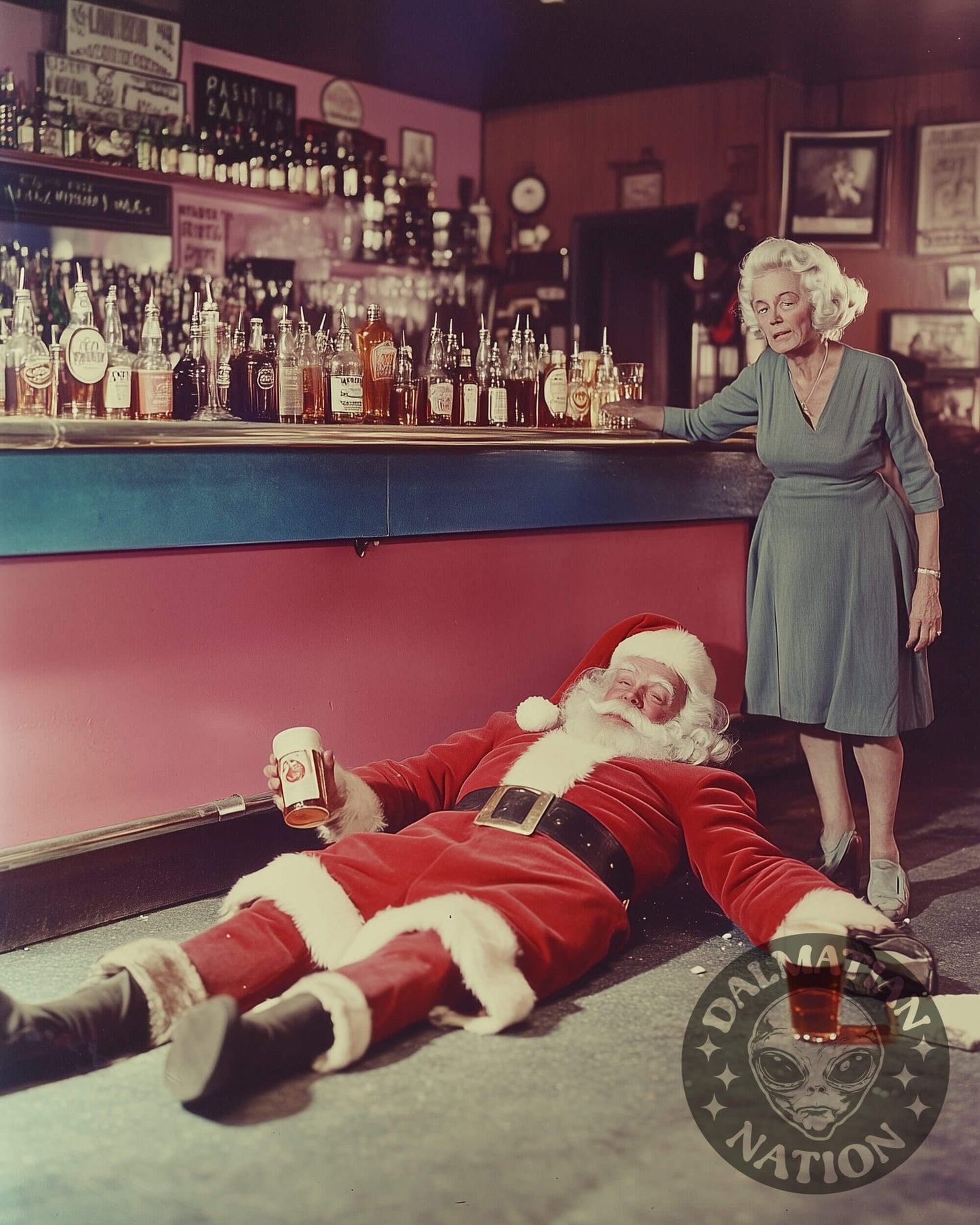 Last Call Vintage Christmas Card