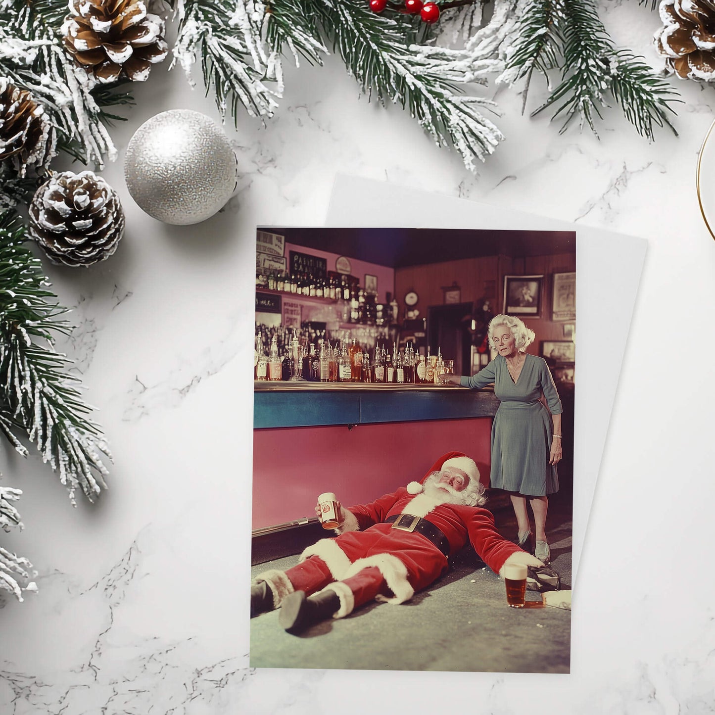 Last Call Vintage Christmas Card