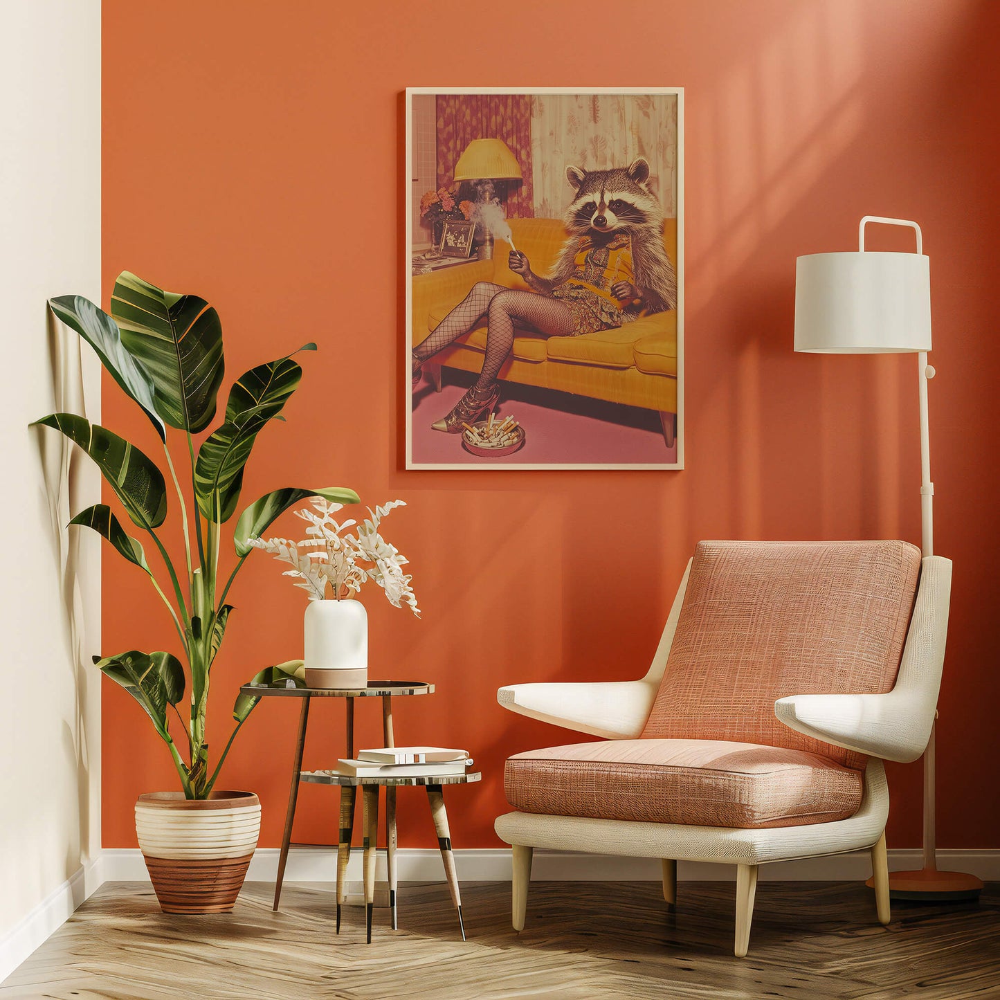 Miss Behavin' Poster | Funny Raccoon Art Print