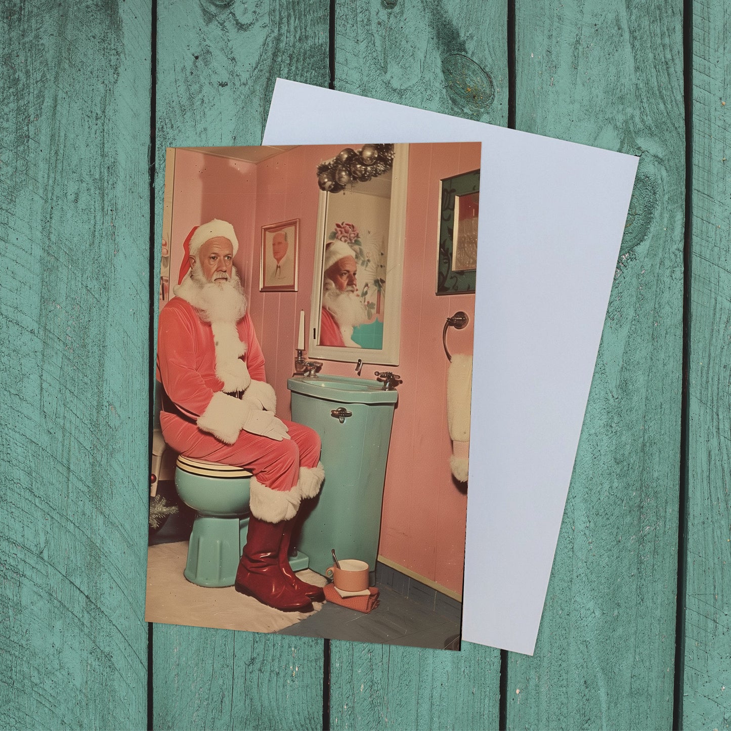 Santa's Throne Vintage Christmas Card