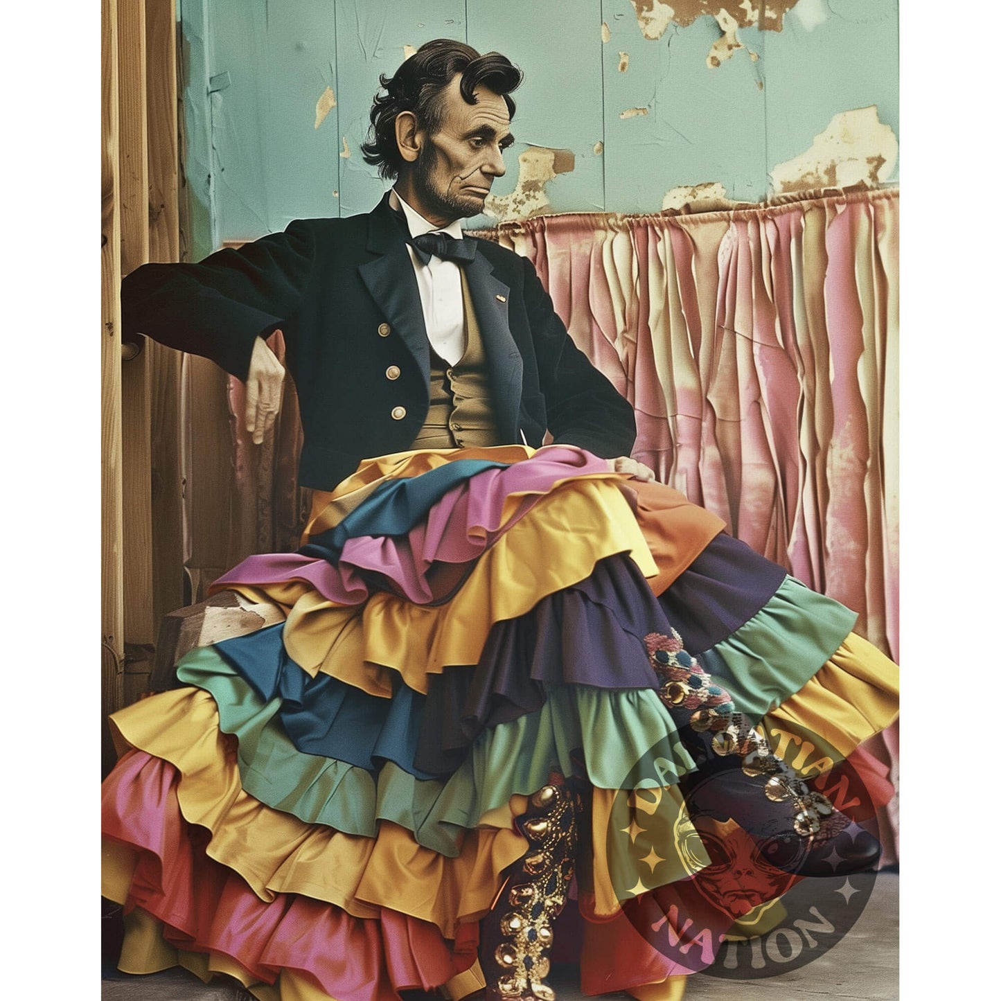 Four Score and Seven Layer Skirt Poster | Abraham Lincoln Art Print