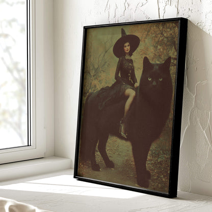 Big Cat Energy Poster | Witch Art Print | Black Cat Artwork