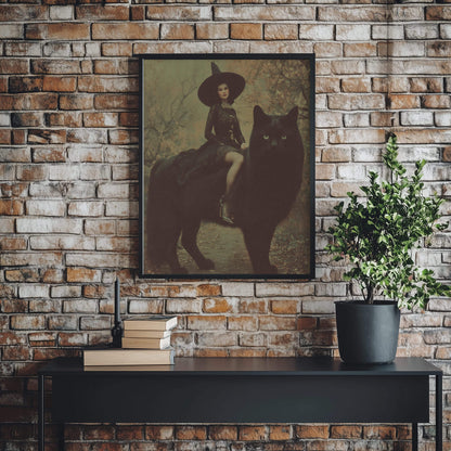 Big Cat Energy Poster | Witch Art Print | Black Cat Artwork