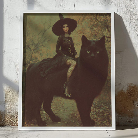 Big Cat Energy Poster | Witch Art Print | Black Cat Artwork