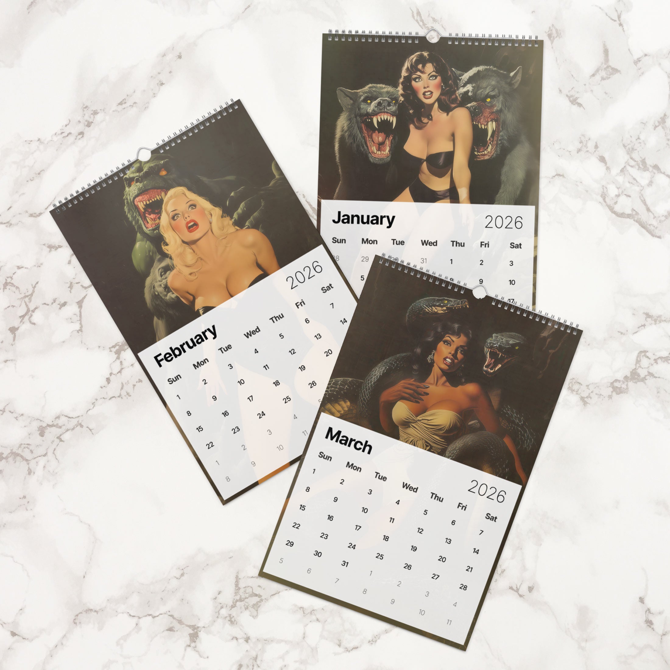 Monstrous Vintage Pin-Ups 2026 Calendar