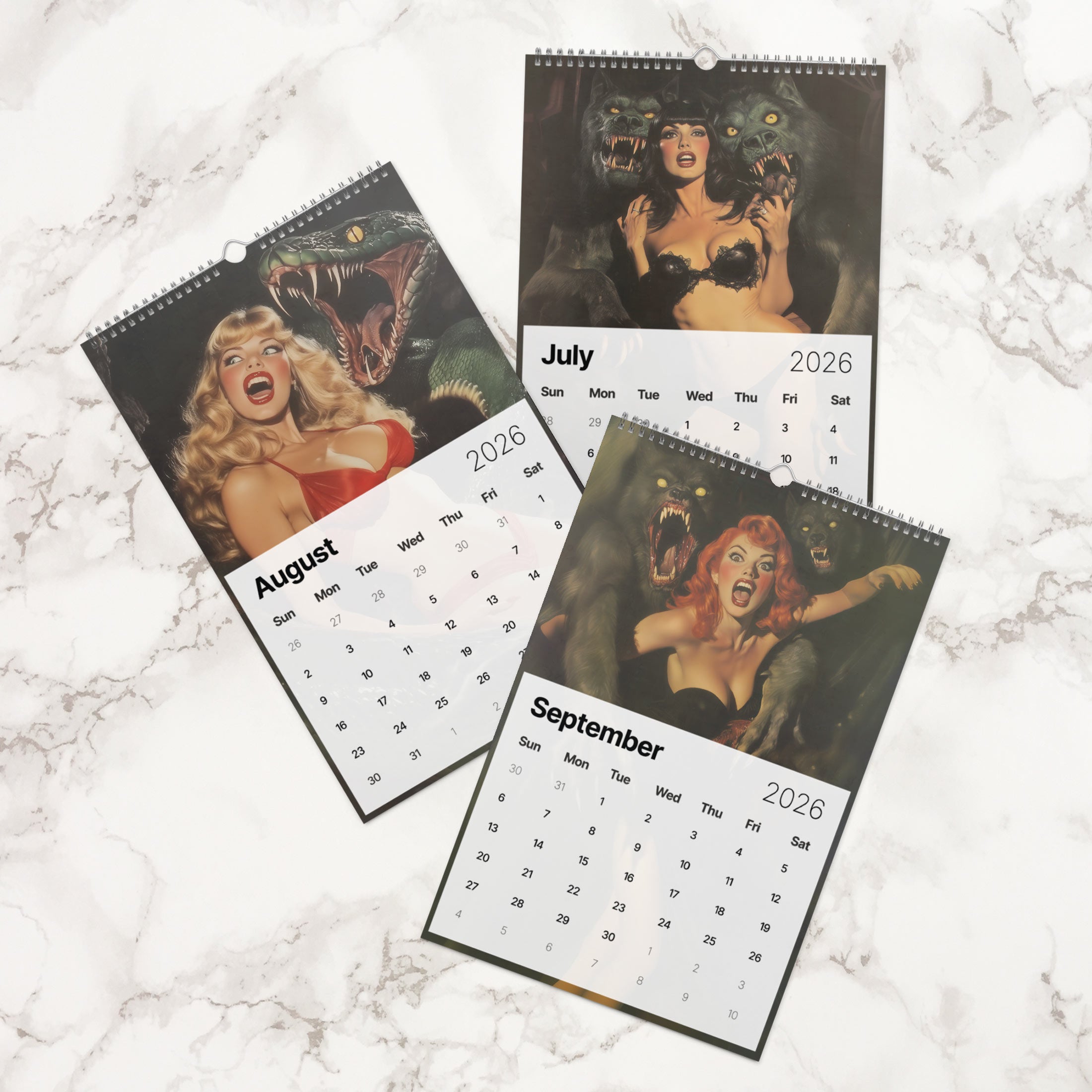 Monstrous Vintage Pin-Ups 2026 Calendar