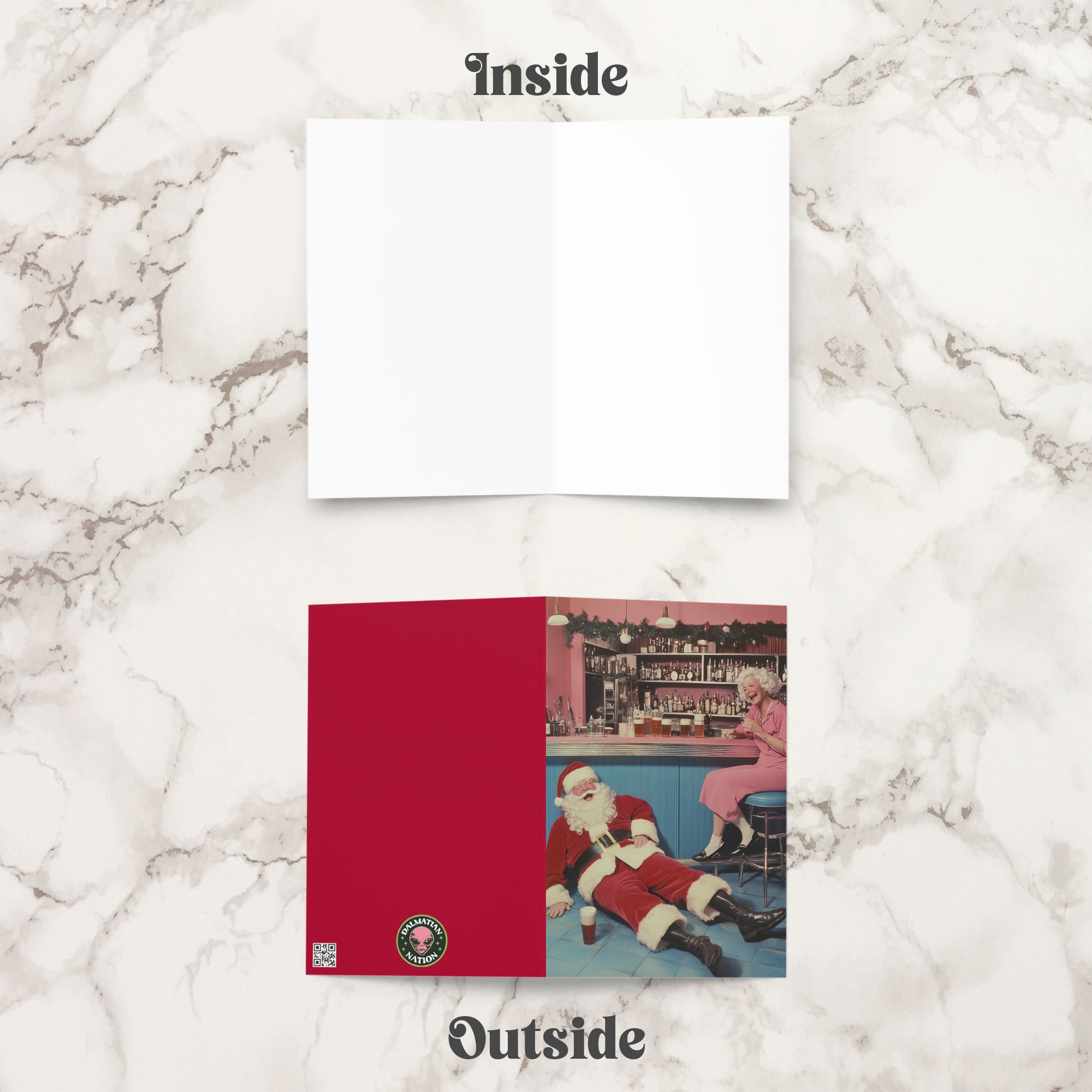 Cheers To Beers Vintage Christmas Card