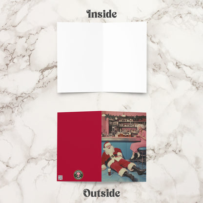 Cheers To Beers Vintage Christmas Card