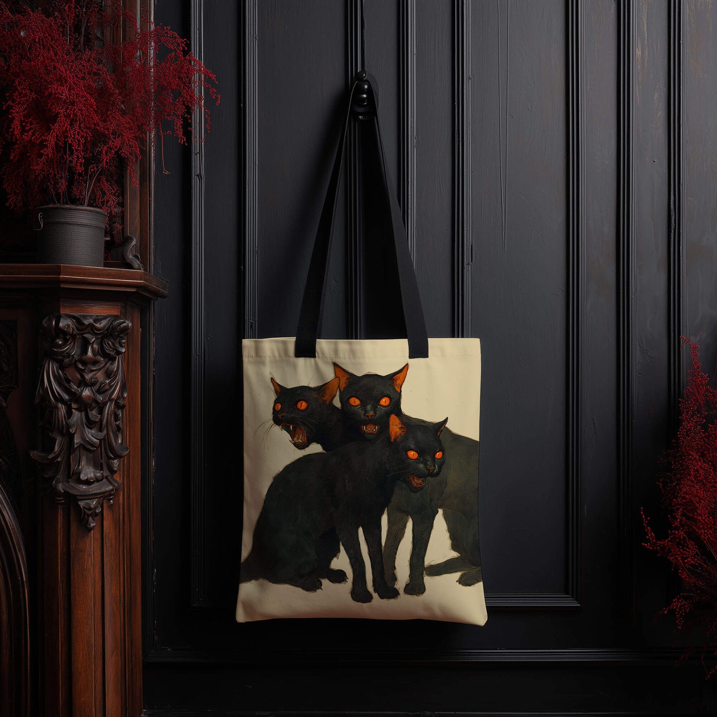 Claw and Order Tote Bag | Black Cat Shopping Bag
