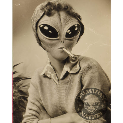 Cosmic Kush Poster | Vintage Alien Art Print