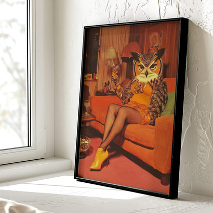 Don't Give A Hoot Poster | Owl Art Print