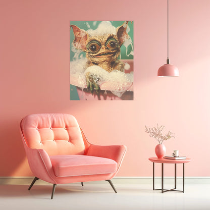 Grin and Bathe It Poster | Funny Bathroom Wall Print
