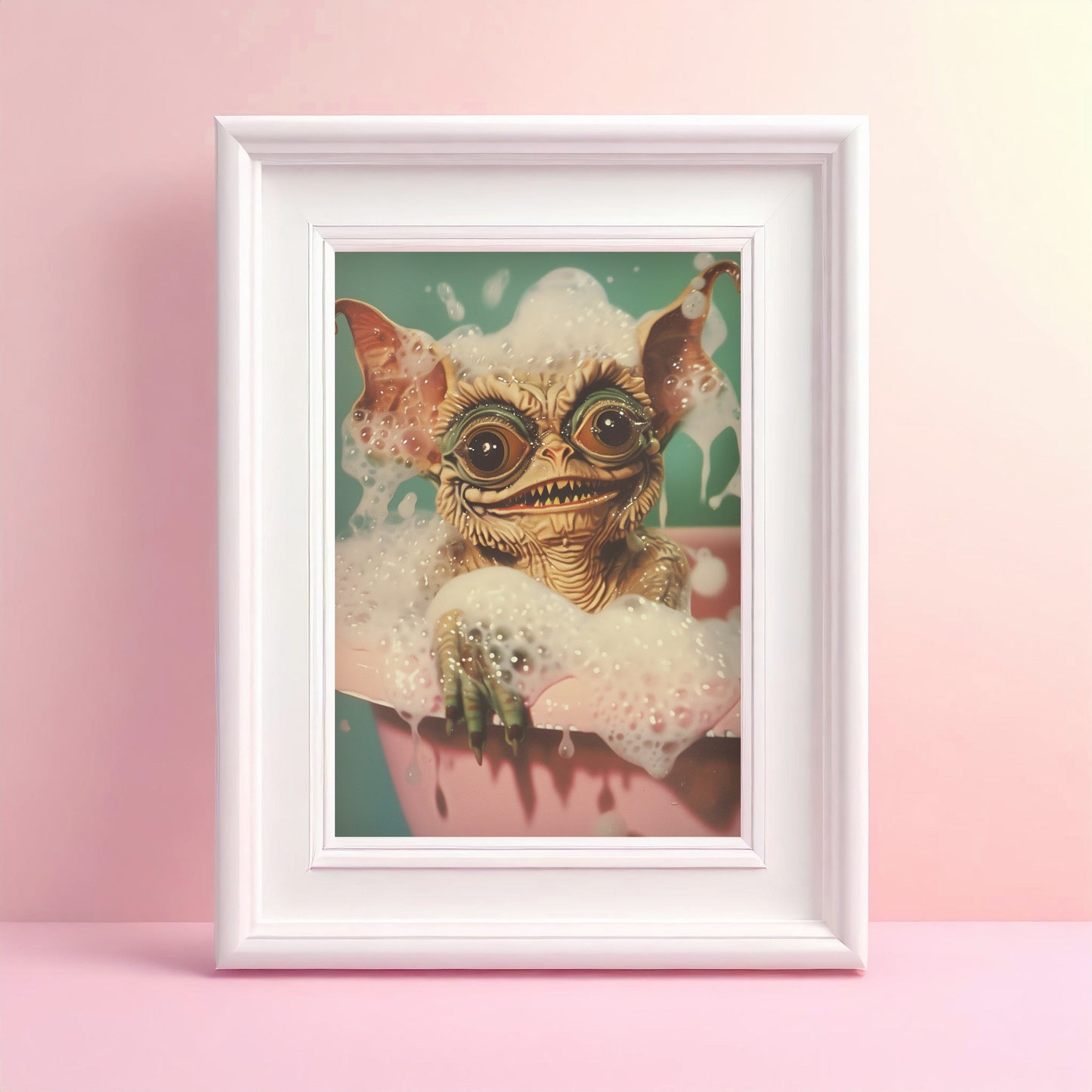 Grin and Bathe It Poster | Funny Bathroom Wall Print