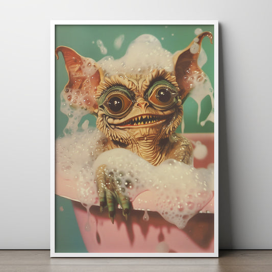 Grin and Bathe It Poster | Funny Bathroom Wall Print