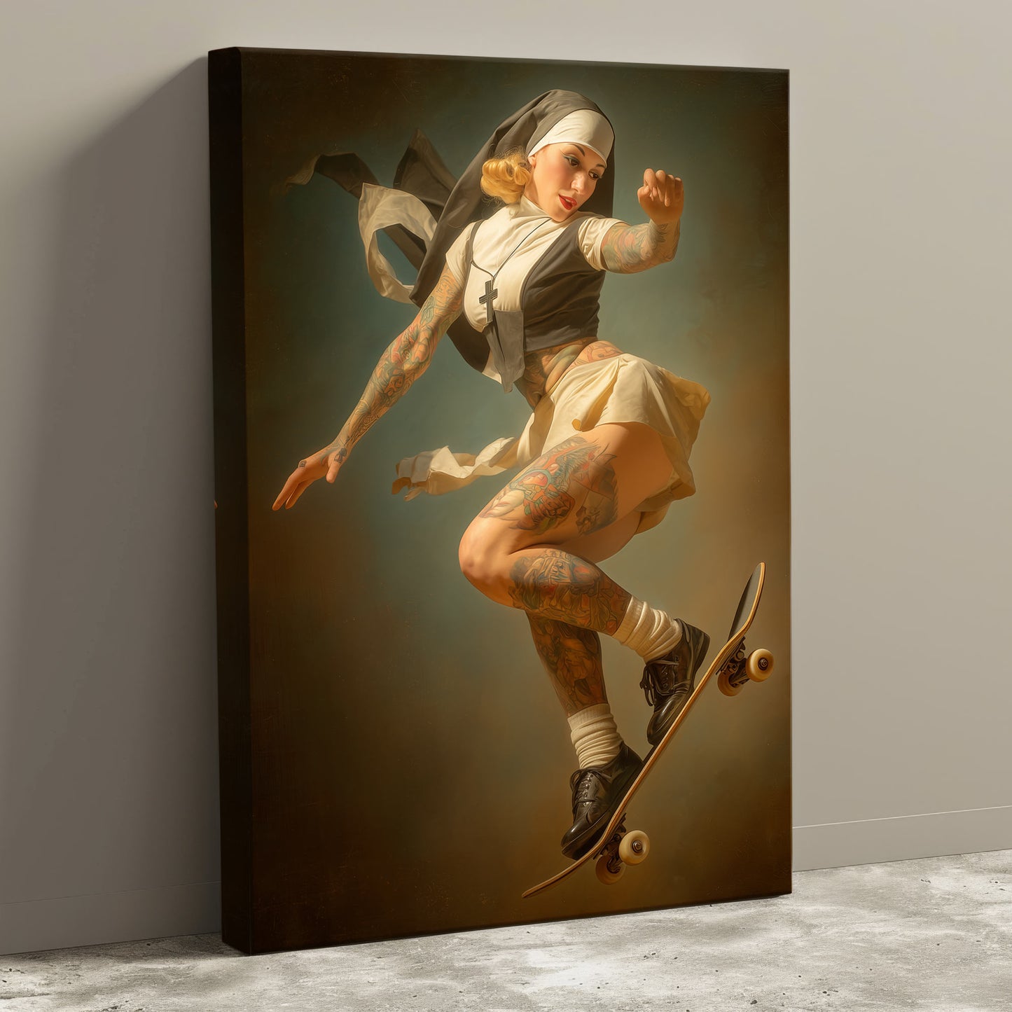 Holy Roller Canvas Print | Rebel Nun Artwork