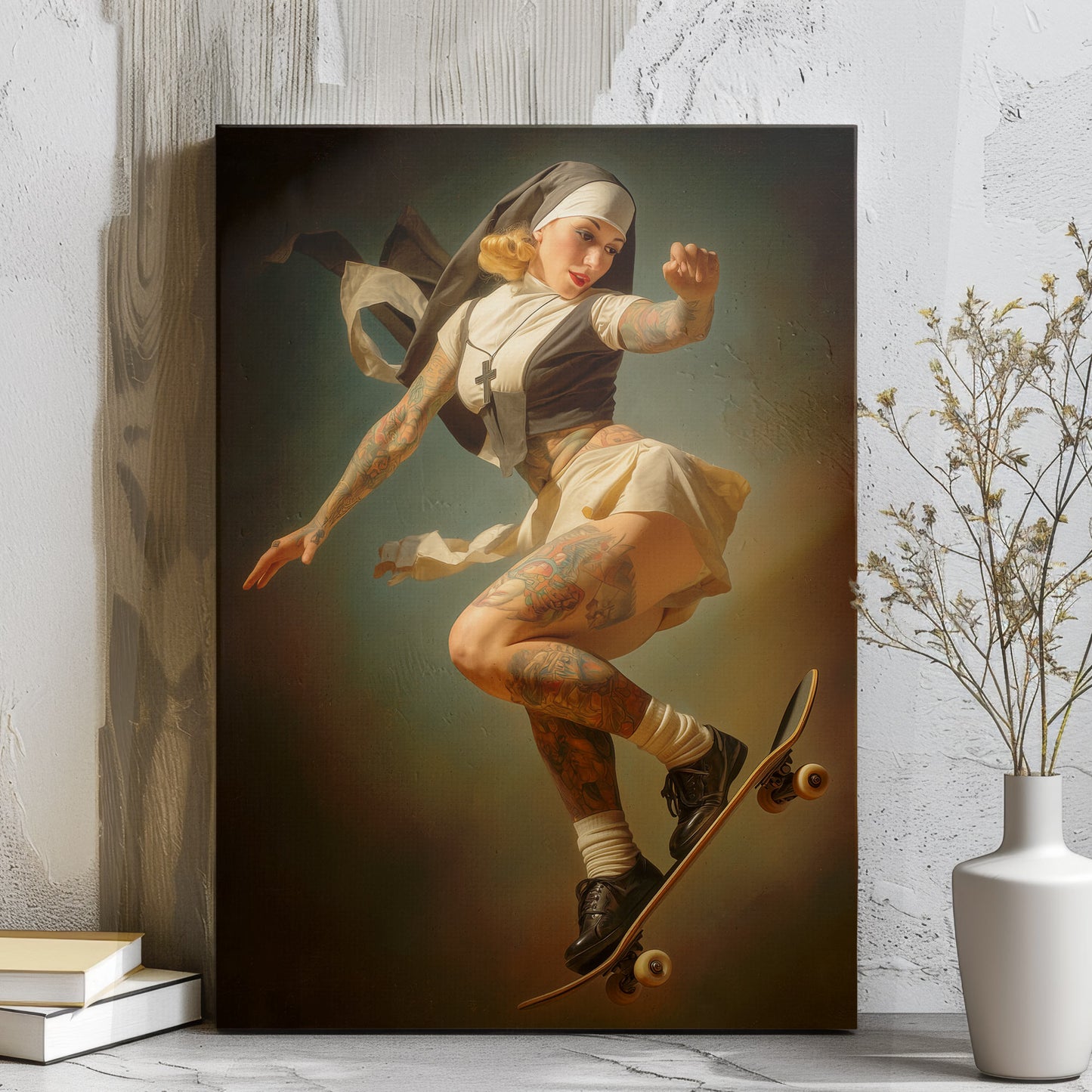 Holy Roller Canvas Print | Rebel Nun Artwork