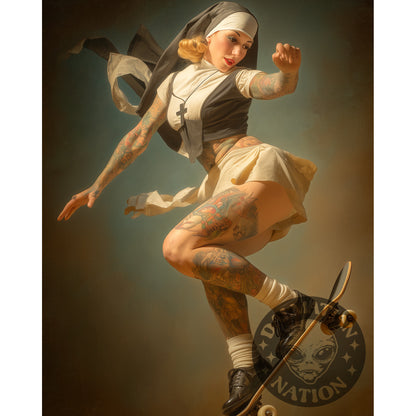 Holy Roller Canvas Print | Rebel Nun Artwork