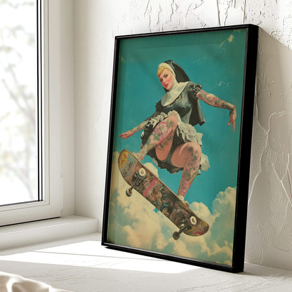 Our Lady of Perpetual Airtime Poster | Sexy Nun Art Print