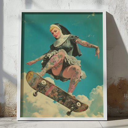 Our Lady of Perpetual Airtime Poster | Sexy Nun Art Print