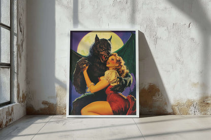 Vintage Pin-Up Love Wolf Poster