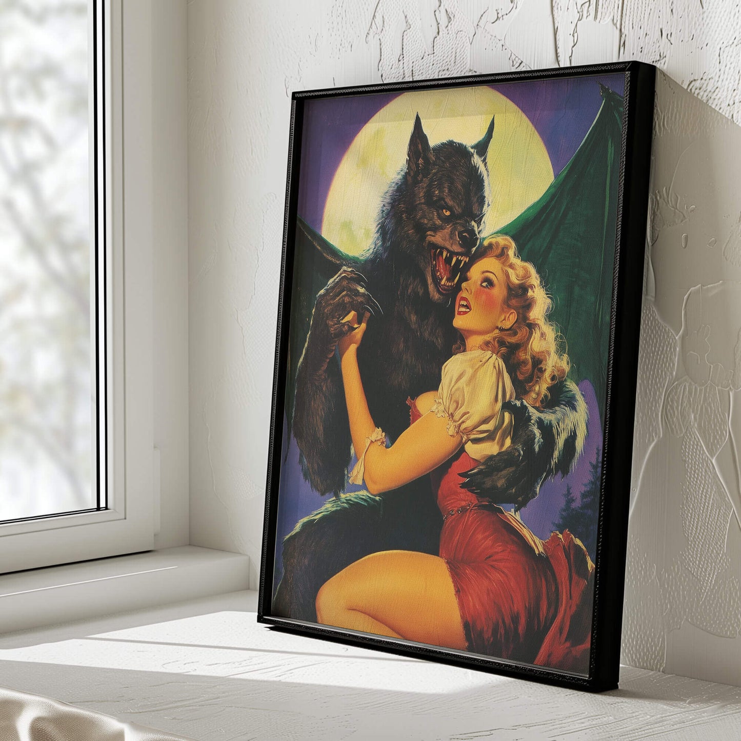 Vintage Pin-Up Love Wolf Poster