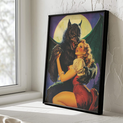 Vintage Pin-Up Love Wolf Poster