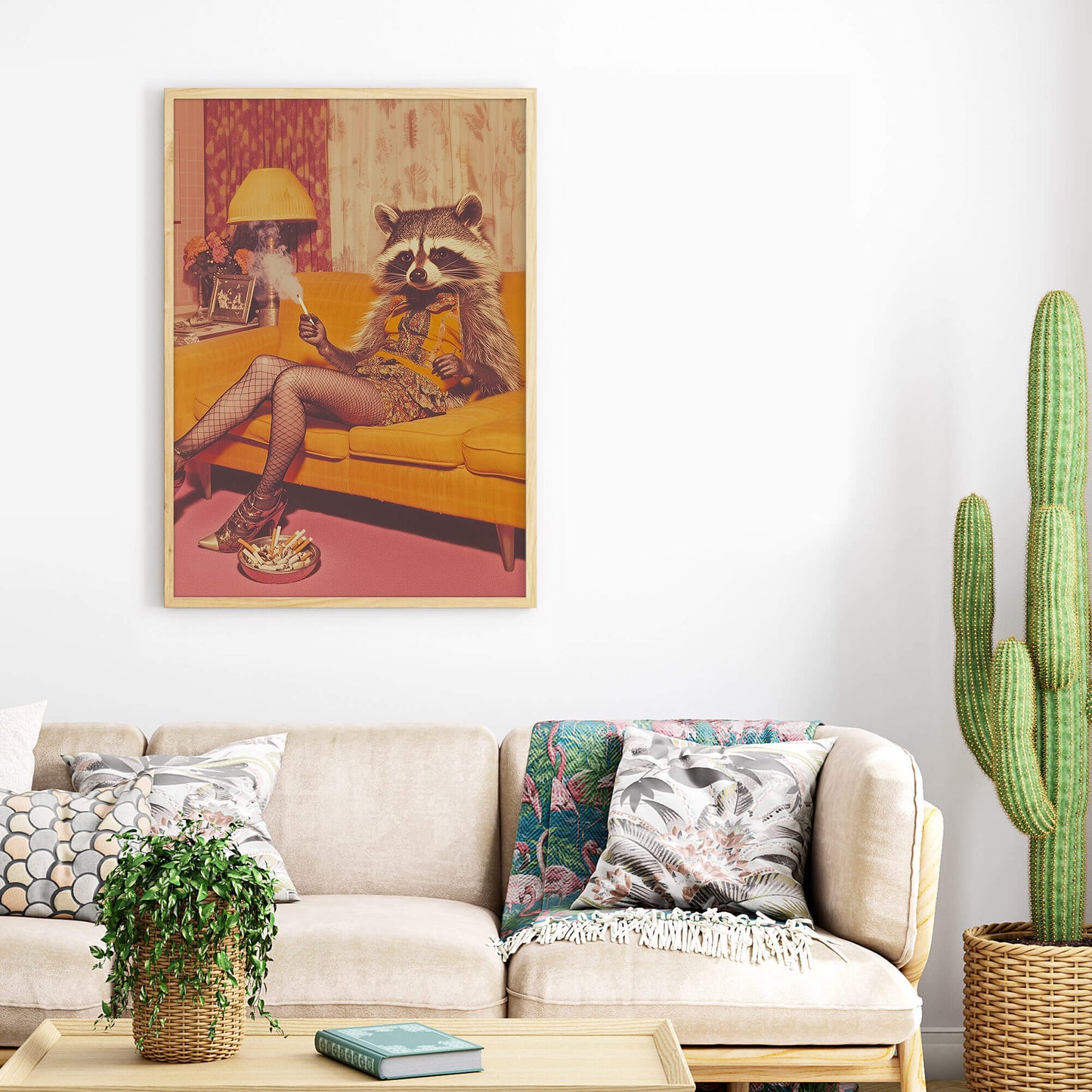 Miss Behavin' Poster | Funny Raccoon Art Print