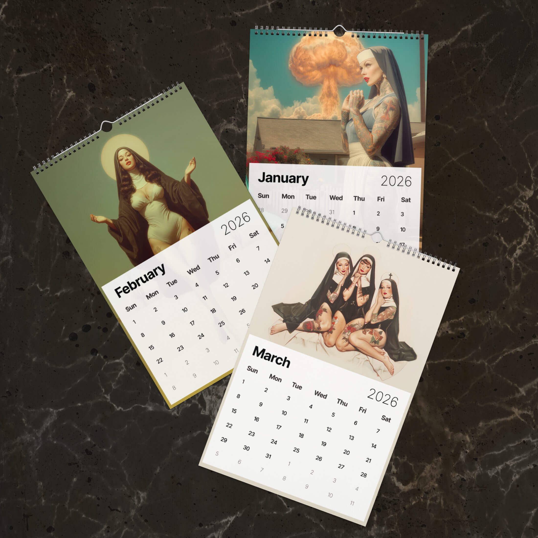 Naughty Nuns 2026 Calendar