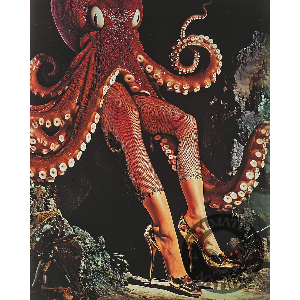 Octa-poosie Poster | Quirky Vintage Octopus Print – Dalmatian Nation