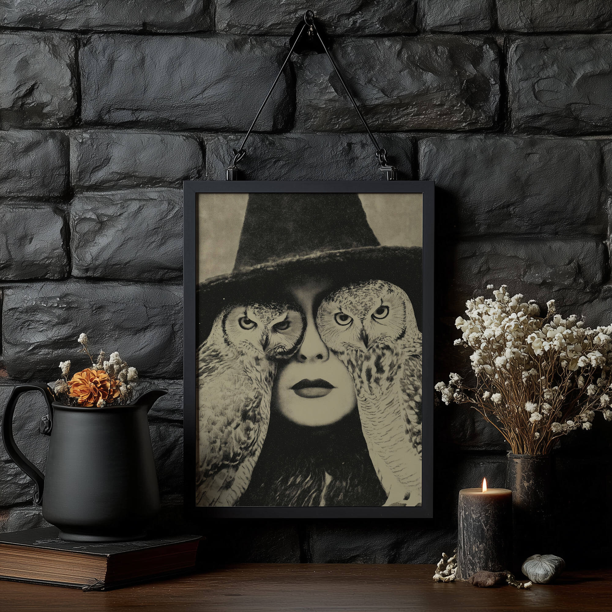 Owl By Myself Poster | Witch Art Print