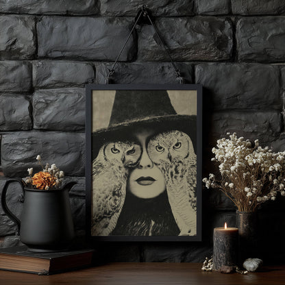 Owl By Myself Poster | Witch Art Print