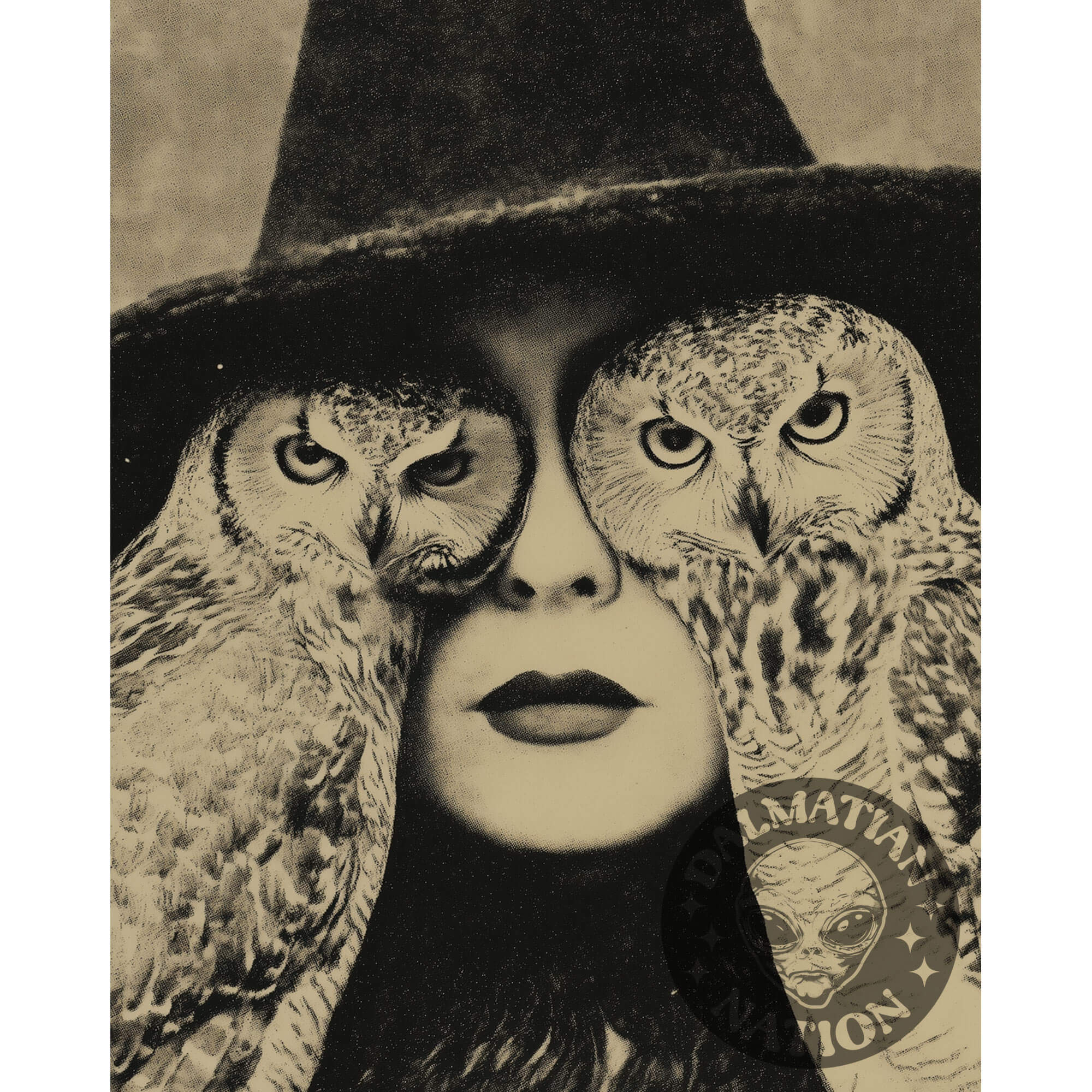 Owl By Myself Poster | Witch Art Print
