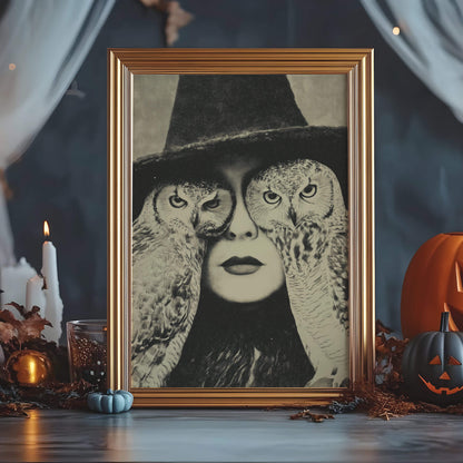 Owl By Myself Poster | Witch Art Print