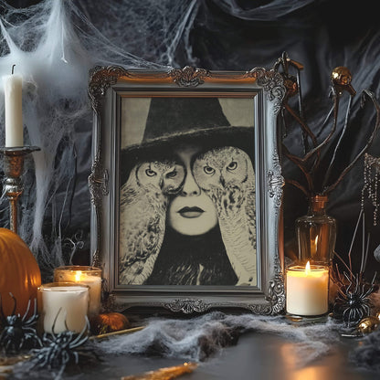 Owl By Myself Poster | Witch Art Print