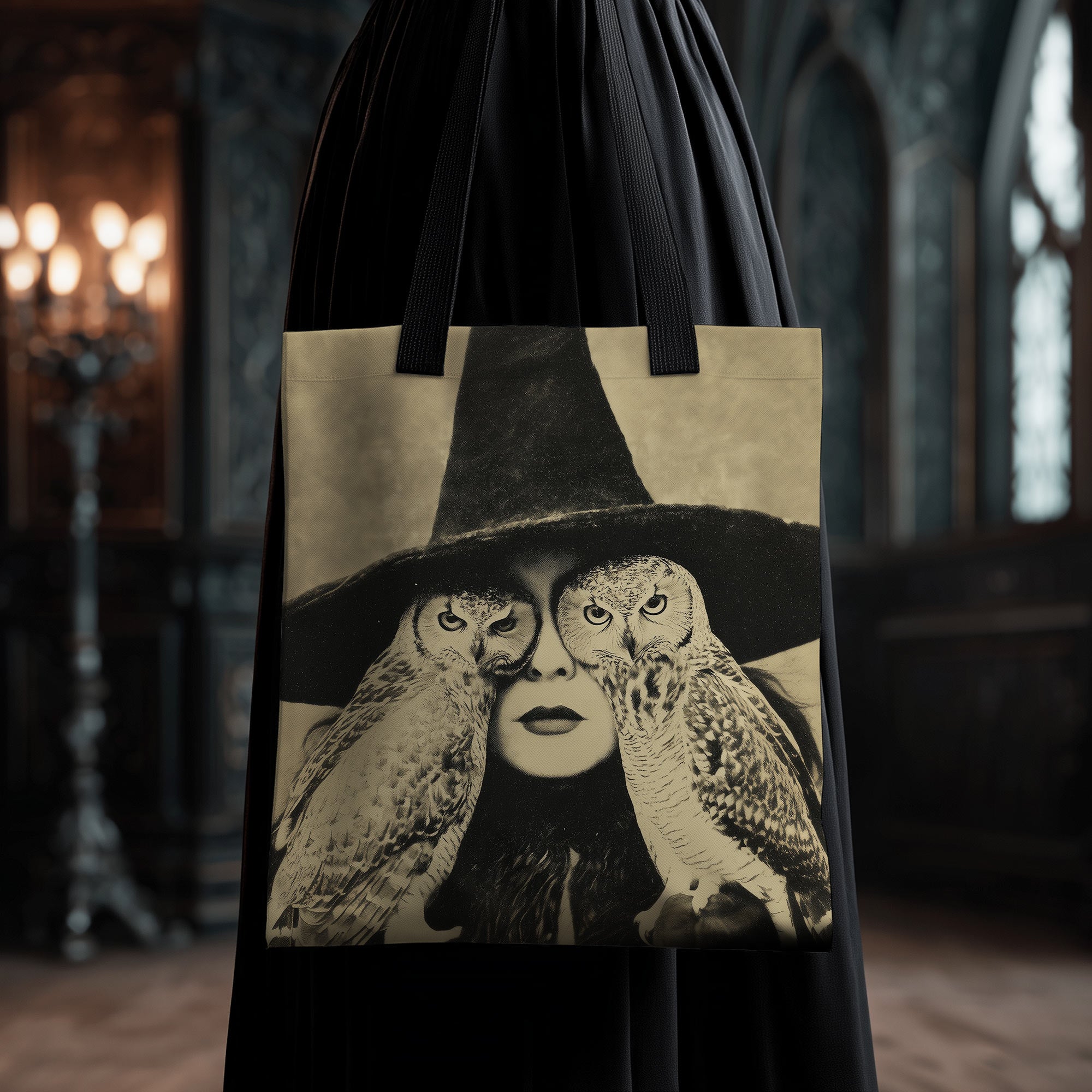 Owl By Myself Tote Bag | Witch Shopping Bag