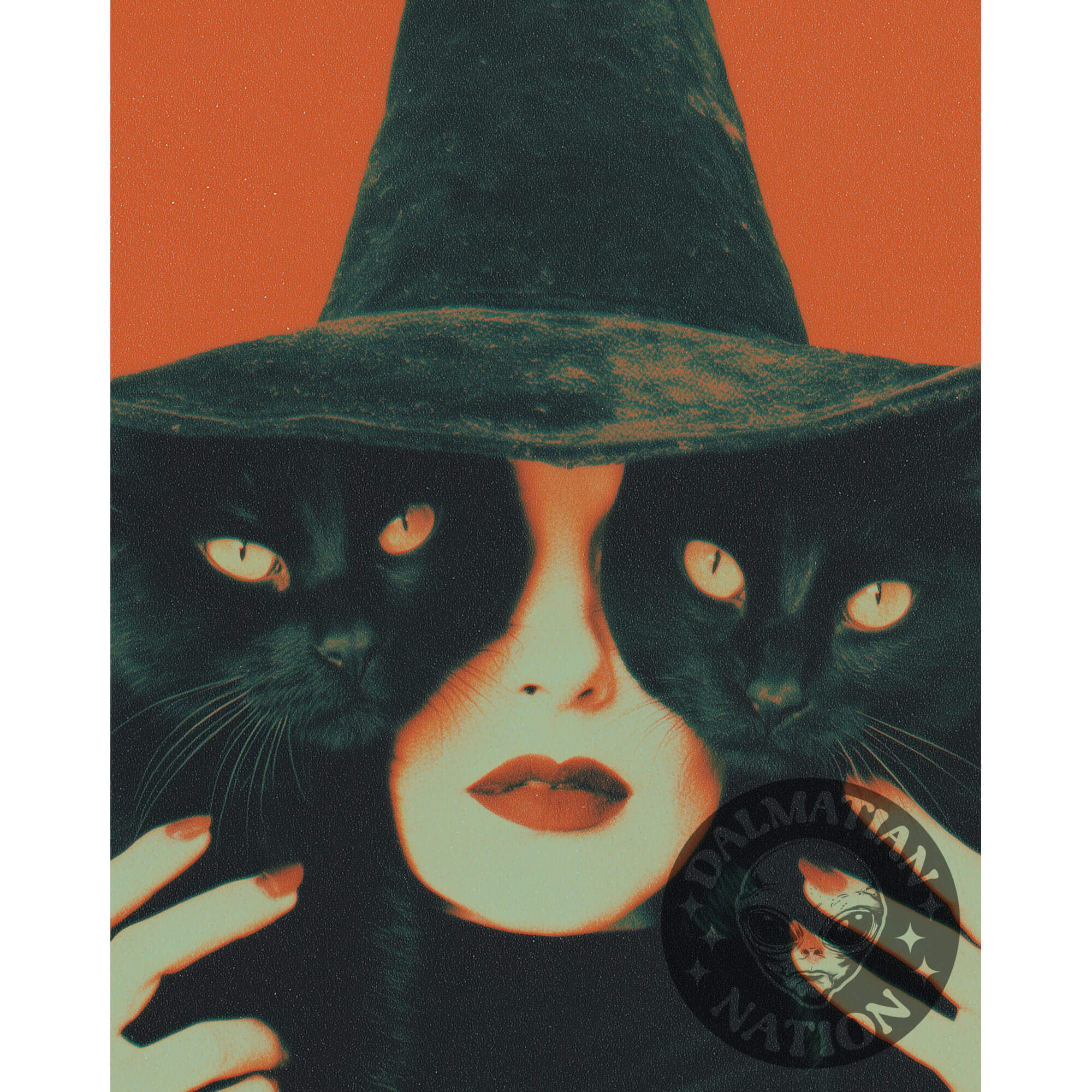 Resting Witch Face Poster | Vintage Halloween Art Print