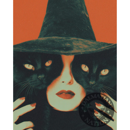 Resting Witch Face Poster | Vintage Halloween Art Print