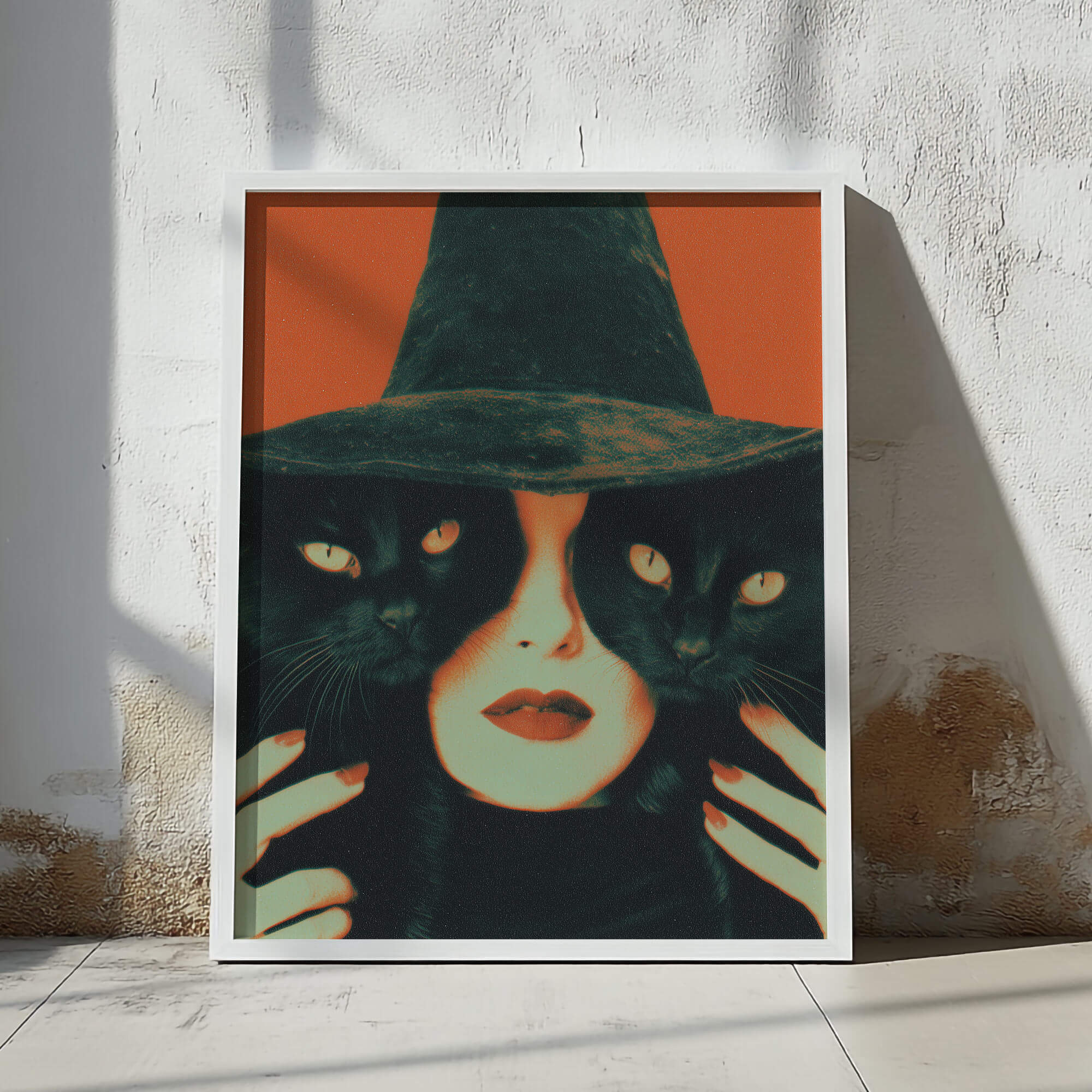 Resting Witch Face Poster | Vintage Halloween Art Print