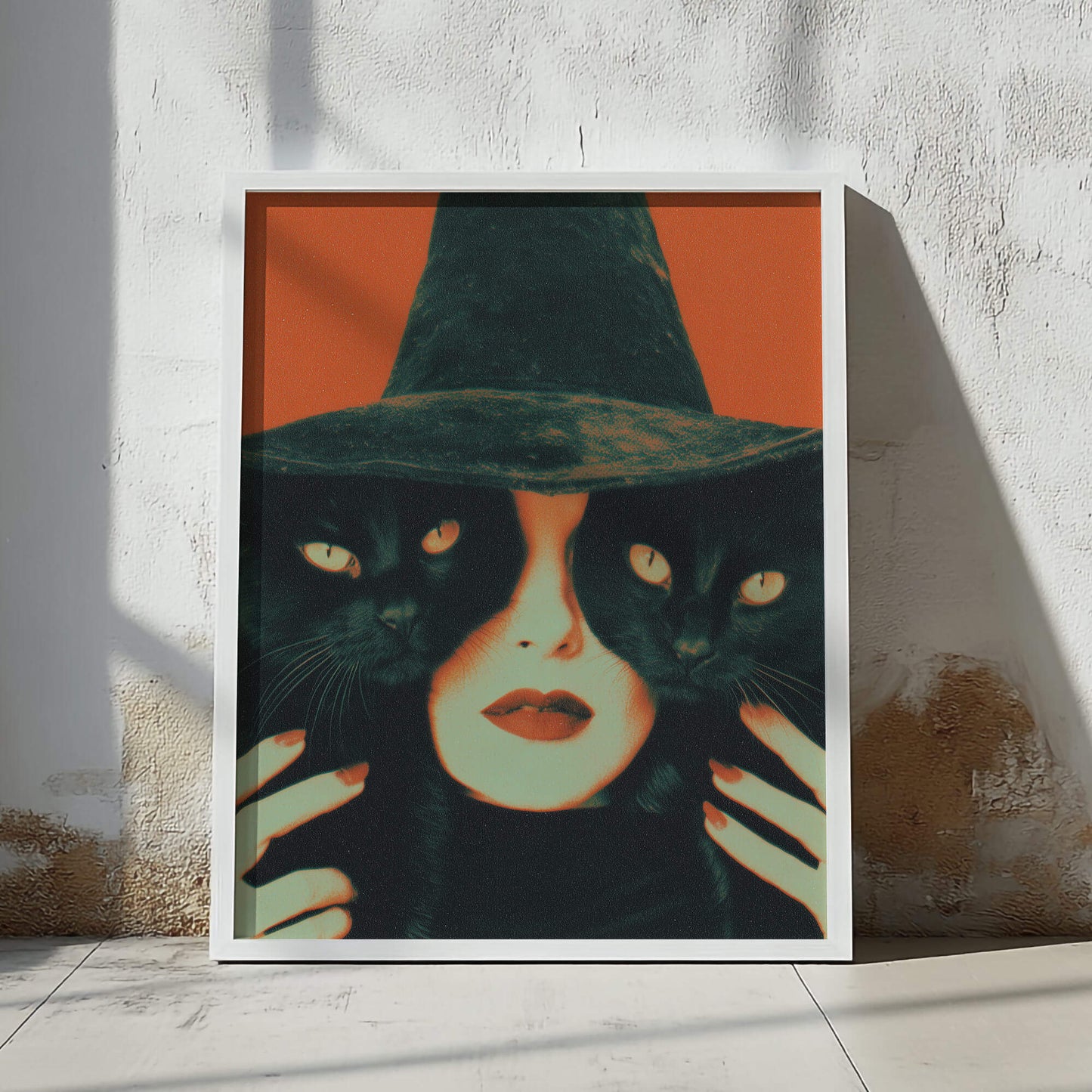 Resting Witch Face Poster | Vintage Halloween Art Print